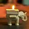 Ljushållare bröllop favorit heminredning lycklig elefant te ljus ljushållare harts