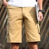 Hombres Cargo Shorts 2018 Marca Ejército Verde Pantalones cortos tácticos Hombres Coon Overoles sueltos Pantalones cortos casuales Tallas grandes Khaki7302995