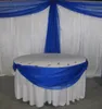 Nuovo design Royal Blue 10 m * 1,35 m Tessuto swag in organza trasparente Forniture per feste di nozze Decorazione Tessuti per la casa con alta qualità
