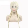 Blonde 613 Double Braids Synthetic full wig Braided Lace Front Wig with Baby Hair Wig Heat Resistant Fiber Middle Part31491468988837