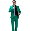 Brandneue grüne Slim-Fit-Herren-Hochzeits-Smokings, hochwertiger Bräutigam-Smoking mit Revers und einem Knopf, Herren-Blazer, 2-teiliger Anzug (Jacke + Hose + Krawatte) 892