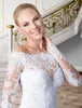 de Novia Vestido Off Shoulder Sexy Laceウェディングドレス長袖アップリケスイープトレインボタンバックブライダルドレス