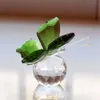 Crystal glass marble butterfly statue feng shui desk Gift jewelry Christmas glass furnishings home decoration crafts280d