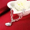 Gif bestia! Bracciale spesso centro cuore - Bracciale in argento 925 reggiseno JSPB273, braccialetti a catena placcati in argento sterling per uomo e donna regalo Bestia