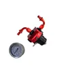 PQY - fpr AN6 Ajuste DIY Negro Rojo EFI regulador de presión de combustible Universal con 2 UNIDS PUSH ON LOCK ACCESORIOS EXTREMOS DE MANGUERA