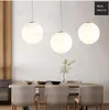 milk white glass ball pendant lamp frosted glass globe suspension light hotel hall restaurant dinning room handmade global hang lighting