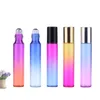 10 ml gradiënt kleur etherische olieloller fles glazen roller ballen parfums lip balsems glas roll op fles F1671