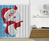 Decorazioni natalizie Tenda da doccia Babbo Natale Pupazzo di neve Tende da doccia impermeabili per bagno stampate in 3D + 12 ganci Regali di Natale decorazione della casa