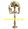 New Metal Candle Holders 5-arms Candle Stand Wedding Decoration Candelabra Centerpiece Candlestick Silver/Gold best0084