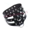 Bondage Zwarte Slave Gothic Punk Neck Collar Studded 3 Lagen Klinknagel Choker Chain Leash # R87