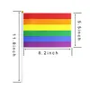 Rainbow Pride Gay Stick Flag 50 Pack Petit Mini Drapeaux LGBT à main sur bâtons Décorations Fournitures pour Mardi Gras Gay Pride Rainb219S