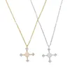 Collier croix pour femmes, design classique, bijoux à la mode, pendentif croix en diamant CZ OPAL, charme de haute qualité, bijoux magnifiques pour femmes