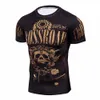 Venta al por mayor-3d Impresiones completas Camisetas Camisa de compresión para hombre Capa base Entrenamiento de manga corta Fitness MMA Body Building Tops Camiseta Rashguard