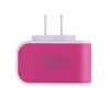 US EU Plug 3 USB Wall Chargers 5V 3.1A LED-adapter Travel Handige Power Adapter met Triple USB-poorten voor Smarphones