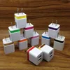 Ports usb colorés daul 2.1A + 1A anneau de peinture US Eu ac chargeur mural adaptateur secteur pour iphone 6 7 8 Samsung