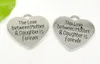 100pcs/lot Silver Plated Alloy The Love Between Mother Daughter is Forever Heart Charms Pendants for Jewelry Making Findings 25mm