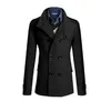 New Men Blends Double-breasted Windproof Coat Men Casual Collar Trench Coat Design Slim Fit Office Suit Jackets Coats