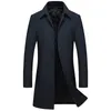 Новые Зимние Шерстяные Пальто Мужчины Утолщение Кашемировой Пальон Длинная Трешевая Куртка Мода Manteau Homme J527