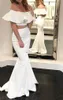 Goedkope twee stukken prom -jurken lang 2018 sexy off the schouders zeemeermin avondjurken satijn formele feestjurk Vestidos de fiesta4538948