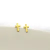 Eeverfast 10Pairs/Lot Tiny Cross Stainless Steel Earring Studs Gold Plated Color Blessed Ear Stud Jewelry For Women Kids Girls Gift T142