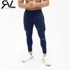 2019 Pantalones de chándal deportivos informales para hombres Gimnasios Pantalones de chándal ajustados de algodón elástico para hombres Pantalones de entrenamiento delgados con LOGOTIPO bordado