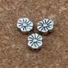 200pcs lega d'argento antico fiore appiattito perline distanziatore per gioielli che fanno braccialetto collana accessori fai da te 7x8.5mm D35