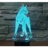 Luce notturna a LED per cani 3D Illusion con 7 colori Lampada decorativa per la casa Decorazioni per la casa di Natale Lampade in acrilico # R21