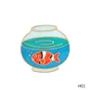 1Pc mignon hérisson chien Record poisson rouge Oops Design broches en métal broches émail bricolage belle bande dessinée chapeaux Clips cadeau