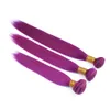 Vierge Brésilienne Silky Straight Bundles de Cheveux Humains Pur Puple Cheveux Tisse 3 Pcs Lot Pur Violet Vierge Remy Extensions de Trames de Cheveux Humains