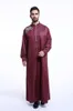 Wholesale- AOMU Men Saudi Thobe Islamic Muslim Clothing Arab Male People Dress Thobe Arabic Abayas Dress  Mens Kaftan Robe