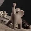 Minimalistisk keramik Elephant Staty Familj Heminredning Hantverk Rumsdekoration Keramisk Hantverk Porslin Animal Figurine