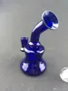 Lfb lNew style bleu mini verre narguilé plate-forme de forage pétrolier bong fumer ensemble tuyau, joint de 14 mm