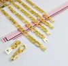 Hot Man Woman Plating 18k Gold 5mm Armband Flat Chain Side Armband Trendy Long Figaro Chain Armband 19/20/21/22/23cm