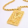 Collier avec pendentif en forme de grand Lion pour hommes, chaîne en corde, or jaune 18 carats, rempli de bijoux solides, style Hip Hop, Style215G3352790