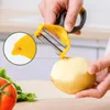 Multifunktionell skalare Julienne Slicer Grönsaker Frukter Verktyg 360 grader Roterande rostfritt stål Blad Kreativa köksgadgets