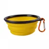 Твердый цвет Pet Cat Dog Bowl складная складная силиконовая щенка для собачья кормушка для водного питания контейнер складной стиль 9496092