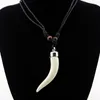 Whole Mixed 12pcs Imitation Yak Bone Wolf Tooth Pendant Necklace Acrylic Elephant Teeth Amulet Necklace Men Women039s Jewel2465144