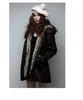 Faux fur lining women's fur Hoodies Ladies coats Sping winter warm long coat jacket cotton clothes thermal parkas