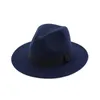 2021 Trend Unisex Wool Felt Jazz Fedora Hats Casual Men Women Ribbon Band Wide Brim cowboy Hat Panama Trilby Formal Party Cap246D