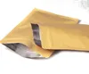 12.19YU KLEINE 10X15 CM 100 Kraftpapier Aluminiumfolie Ziplock Bag Herbruikbare Aluminisering Mylar Folie Kraft Pouch Rits Grip Seal