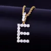 Zirkoon Tennis Letters Kettingen Hanger Custom Naam Charm Voor Mannen/Vrouwen Goud Zilver Mode Hip Hop Sieraden met Cubaanse ketting