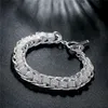 Nueva pulsera de dientes grandes chapada en plata de ley; Regalo de boda moda hombres y mujeres pulsera de plata 925 SPB059