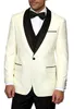 Meilleur Design Ivoire Groom Tuxedos Excellents Hommes De Mariage Tuxedos Haute Qualité Hommes Formelle D'affaires Prom Party Costume (Veste + Pantalon + Cravate + Gilet) 1766
