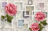 Fleur Rose gaufrée 3D Photo Fonds d'écran HD Mural pour Wall Paper Salon Rolls Peinture murale Décor CustomAny Taille autocollant