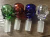 SKULL SHAPE 무거운 색깔 다이아몬드 두개골 남성 유리 그릇 14mm 봉 그릇 유리 물 파이프에 대 한 여러 가지 빛깔의 고품질 14 mm 그릇