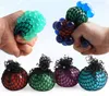 Mesh Squishy Ball Super 6cm Gummi Ventil Grape Stress Ball Squeezing Stress Relief Ball för barn Vuxna DDA425