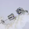 9K,14K,18K Gold Classic Four Claws D/F Simple Setting Moissanite Earring Beautiful Forever Brilliant Stud With A Certificate
