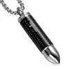 Punk Stainless Steel Men Lord's Prayer Hollow Bullet Vintage Cross Necklace Pendant Box Chain Man Party Jewelry Collier H017