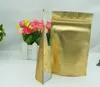 100pcslot 10x15cm Stand up Translucency Matte Gold Aluminium Foil ziplock bag front frosted clear mylar plating plastic packing 5503775