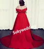 Seksowne ciemnoczerwone sukienki na balu z ramion satynowe rozłam spośród sukienki w rozmiarze formalne